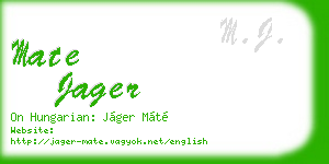 mate jager business card